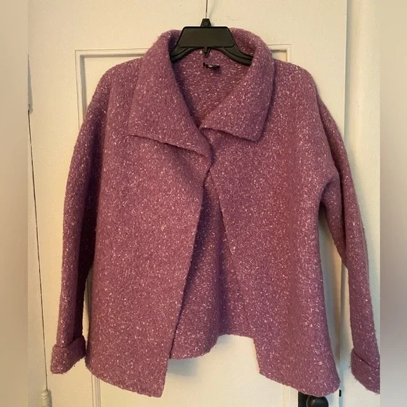Eileen Fisher Lavender Lilac Chunky Knit Cardigan/Jacket Alpaca Blend Size XS - Picture 1 of 6